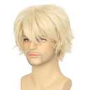 Miss U Hair Short Blonde Wig Women or Men Layered Halloween Cosplay Costume Wig