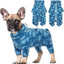 ROZKITCH Dog Winter Coat Soft Fleece Pullover Pajamas, Pet Windproof Warm Cold Weather Jacket Vest with Luminous Zipper, Jumpsuit Apparel Outfit Clothes for Small Medium Large Dog Shark 3XL (3XL(Back Length:27.9"), Blue-shark)