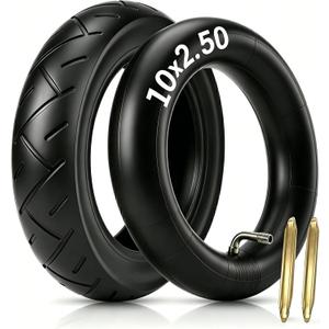 ELVANO 102.5 Electric Scooter Tire & Tube Set, Pneumatic Tire and Replacement Tube with 90 Bent Valve and 2 Tire Levers, Fits 6" Rims and 36v, 48v, 400w, 500w, 800w Hub Motor (1-Set)