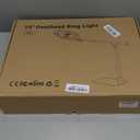 Ring Light with Stand for Desk, Adjustable Overhead Phone Mount with 10" Ring Light Tripod for iPhone, Phone Tripod with Light and Remote Phones Holder for Video Recording, Live Stream, Cooking Video