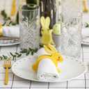 Chengu 12 Pcs Colorful Easter Bunny Napkin Rings Wooden Bunnys Napkin Rings Handmade Rabbit Dinner Paper Holders for Easter Spring Party Banquet Dinning Table Decoration (Rabbit)