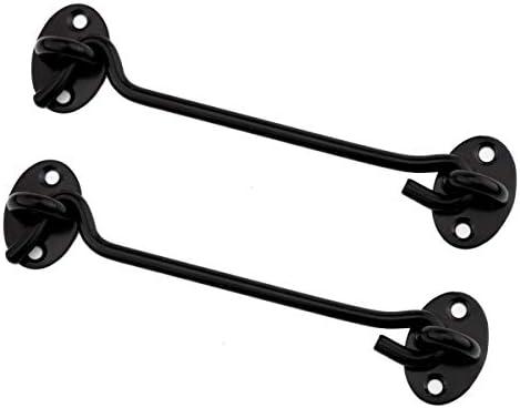 Pack of 2, Barn Door Latch,Ulifestar 6 Inch Heavy Duty Stainless Steel Gate Latch Lock,Cabin Hook Eye Latch Hook with Mounting Screws for Window,Sliding Door,Back Gate,Closet Doors,Front Porch,Fence,2 Pack