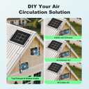 5.5'' Solar Greenhouse Fan 2 Kit, 30W Solar Powered Exhaust and Intake Chicken Coop Fan, Strong Airflow & Waterproof, 16.5 ft Cord, for Outdoor Shed Air Circulation and Ventilation, No Battery