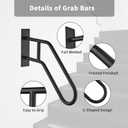 Handrails for Outdoor Steps,Stair Railing Indoor1-3 Step,Porch Railing & Deck Hand Rail Wall MountStair Hand Grab Bars,U-Shaped Safety Handrails