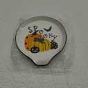 Whaline 1Pcs 4.7inch Black Cat Ceramic Spoon Rest Spooky Pumpkin Small Coffee Spoon Holder for Halloween Coffee Stirrers Teaspoon Bar Spoon Coffee Station Bar Accessories