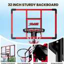 32 Inch Portable Basketball Hoop, Adjustable 4.18.5FT Height, Outdoor Basketball Goal with Fillable Base & Weight Bag for Kids Teens Backyard