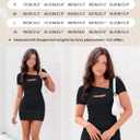 VICHYIE Womens Summer Dresses Cutout One Piece Ribbed Bodycon Mini Short Sleeve Casual Slim Fitted Pencil Dresses (Gray, L)