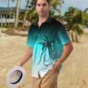 Men's Hawaiian Shirt Short Sleeve Casual Printed Button Down Tropical Shirt Summer Holiday Beach Hawaii Shirts (L)