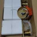 3-Light Gold Bathroom Light Fixtures, Modern Bathroom Vanity Light with Clear Glass Shade, Brushed Gold Bath Wall Mount Lights, Wall Lamp for Mirror Kitchen Bedroom Hallway Living Room Hallway