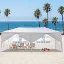 20x10 Canopy Tent, Waterproof Party Tent for Outdoor Events, White 20x10 ft outdoor canopy tent with waterproof PE top, stable spiral tube frame, easy setup for parties and backyard events