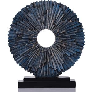 DOVDOV Blue Home Decor Sculpture, Unique Round line Statue, Modern Home Decor, Decorative Panel Statue for Living Room tv Cabinet, Office, Bedroom, Dining Table Center Blue Decor
