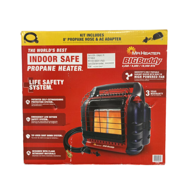 Mr. Heater Propane Space Heater 18,000 BTU Big Buddy Portable Radiant 450 sq ft
