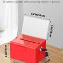Uniclife Acrylic Donation Box with Lock and Sign Holder Red Ballot Box with Slot Plastic Suggestion Boxes Tip Jar Cash Storage Container Drop Chest for Fundraising Voting Raffle, 6.2" x 5" x 4"