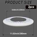 Flange Pipe Cover Decoration, 7.48 to 8.66 in (190-220mm) PP Plastic Escutcheon Collar Water Drain Line Cover, Reinforced Type Plumbing Cover Plates for Wall Tube Decor White, 2pcs