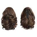 Brown Ponytail Extension, 9" Short Claw Clip in Ponytail Hair Extensions Hair Piece Natural Soft Synthetic Curly Wavy Pony Tail Hair Pieces for Women