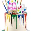 Art Paint Cake Topper Paint Brush Canvases Palette Cake Topper Artist Themed Cake Decor