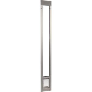 IDEAL PET PRODUCTS Since 1979 Ideal Pet Products Aluminum Pet Patio Door, Adjustable Height 77-5/8" to 80-3/8", 5" x 7" Flap Size, Mill/Silver