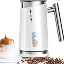 Huogary Milk Frother, Milk Steamer for Milk Foam & Hot Milk(4.5oz/10.5oz), Electric Milk Frother and Warmer for Homemade Coffee, 120V (white)