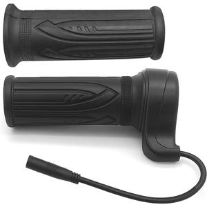 1 Pair E-Bike Full Twist Throttle Grip, 24V-72V with 3 pin Waterproof/SM Connector for Electric Bicycle Scooter Motorbike Motorcycle(3 Pin Female Plug)