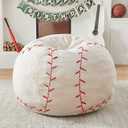 Sports Baseball Bean Bag Chair - Luxurious Bean Bag Chairs for Kids Teens Adults - Floor Sofa Couch with Filler - Plush BeanBag Furniture for Living Room Bedroom College Dorm - 32 Inch