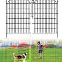 10 Panels Decorative Outdoor Garden Fence with Gate, 40 in(H) X 23.6 ft(L) Rustproof Metal Wire Panel Border for Yard, No Dig Temporary Tall Fence with Ground Stakes, Animal Barrier for Dog