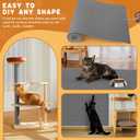 4pack Cat Scratch Couch Furniture and Wall Protector | Adhesive Cat Scratch Pad for Covering Cat Tower, DIY Climbing Cat Scratcher Couch Protector from Cat Claws Scratching (Light Gray)