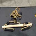 Wooden Trapeze Swing Bar with Gym Rings for Children's Swing Set Indoor Outdoor Garden,Yard,Playground (Black)