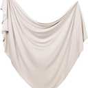 PurComfy Supersoft Swaddle Blanket, Premium Bamboo Viscose Baby swaddling Blankets for Newborns, Lightweight & Breathable Swaddle Blankets for Boys and Girls, 47 x 47, Neutral Baby Essentials