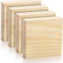 YOUEON 12 Pack Unfinished Wood Blocks for Art and Crafts, 4 X 4 X 1 Inch MDF Wood Board Wooden Square Blocks Craft Panels, Great for Crafts, Painting, DIY Projects, Carving, Engraving