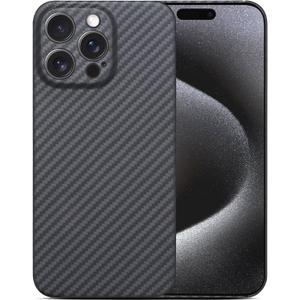 Ultra Thin Aramid Carbon Fiber Case for Apple iPhone 16 pro, Camera Full Cover Protection Black