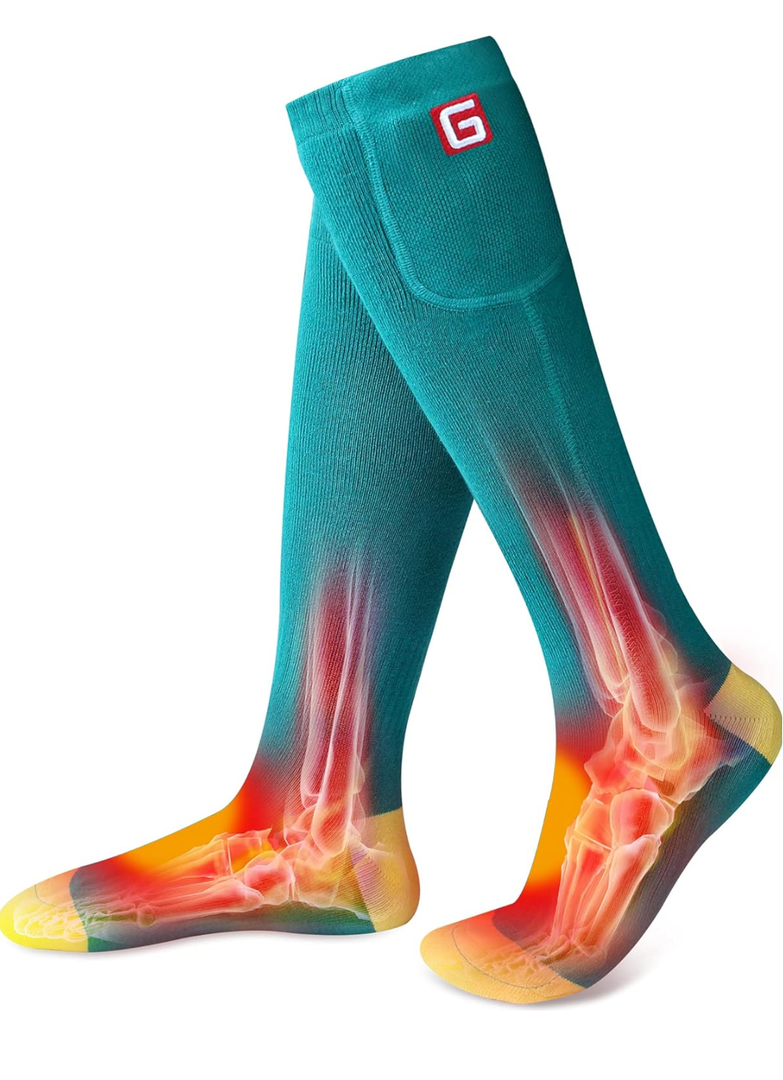 Heated Socks Women Electric Battery Socks Thermal Insulated Socks for Arthritis, Winter Thick Warm Cotton Sox Heating Foot Warmer, Unisex & USA 6-13 Size, M