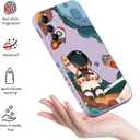 LEECG for Samsung Galaxy A15 5G Case, Creative Flower Pattern Design Soft Liquid Silicone A15 5G Phone Cover, Flocking Protection Inside for Samsung A15 5G Case-Astronaut Purple