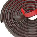 Brown Rubber Weather Stripping Door Seal Strip, D Shape Door Rubber Weather Seal Strip, SelfAdhesive Door Weatherstripping Soundproofing Door Sealing Strip for Windows (23 feet, Brown)