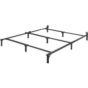 Amazon Basics Metal Bed Frame, 9-Leg Support Base for Box Spring and Mattress, Queen Size, Tool-Free Easy Assembly, 79.5" L x 59.5" W x 7" H, Black