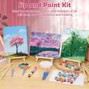 42 Pcs 8x10 Inch Canvas and Easel Set, Art Canvas Boards with Easel Stand Bulk, Mini Acrylic Paint & Brushes Set, Sip and Paint Kit for Adults Couples Date Night Painting Party Activities