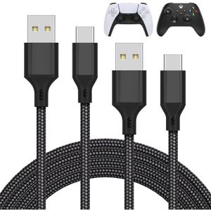 MENEEA Charger Charging Cable for PS5/PS5 Pro Controller,for Xbox Series X/S,for Nintendo Switch 2 Pack 10FT Replacement USB C Cord Nylon Braided Type-C Ports for PlayStation 5 Skin & Protector Sets
