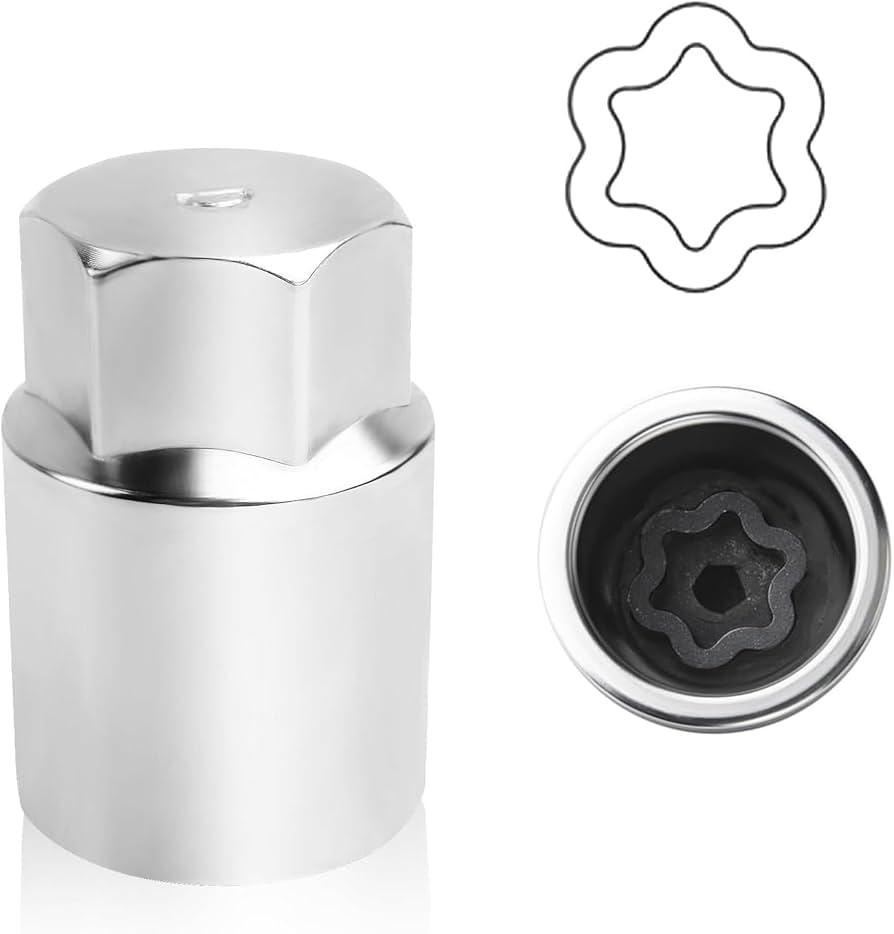 D-Type Wheel Lock Key for Toyota & Lexus – Professional Anti-Theft Lug Nut Removal Tool – Heavy-Duty Steel Locking Nut Key for Secure Wheel Installation & Removal (Silver)