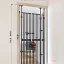 Extra Tall Cat Gate for Doorway: Sprouterie 74.8"-90.5" Pressure Mount Tall Cat Gates for Pet 30.3"-38.2" Wide Black Wall Drilling for Indoor Stairs Doorway Room Door Safety No Barrier