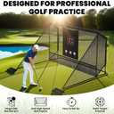 10x7ft Golf Hitting Practice Net with Dual Side Net Barriers & Durable Heavy Duty Steel Frame, Golf Nets Backyard Driving, Chipping & Swing Training for Indoor&Outdoor, 107FT