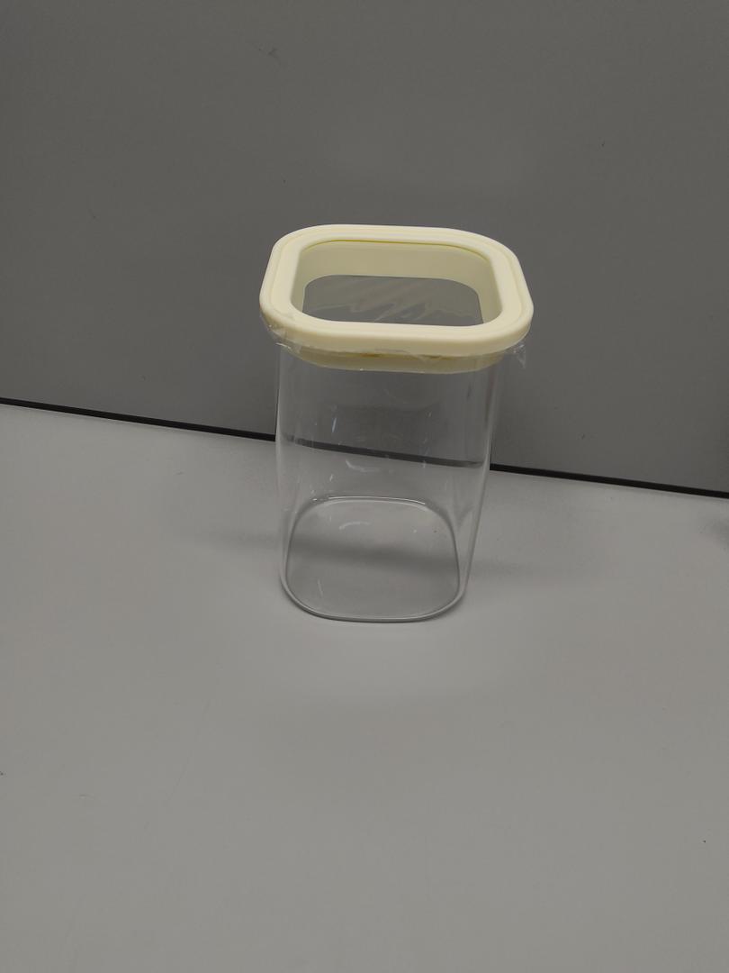 Square Pantry Glass Jars with Clear Airtight Lids Kitchen Canisters Sets for Flour, Sugar Refrigerator Safe, 40oz