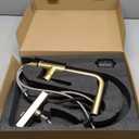 Gold Kitchen Faucets with Pull Down Sprayer,Waterfall Kitchen Sink Faucet,Commercial Utility Stainless Steel Kitchen Faucets,Single Handle Kitchen Sink Faucet with Pull Down Sprayer for 3 Function