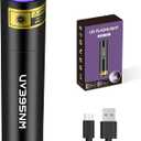 UV Flashlight Rechargeable 395nm Black Light for Pet Urine Detection, USB - C Portable Blacklight Mini Powerful Woods Lamp LED ultra violet Flashlights uv for Resin Curing, Leak Detection, Travel