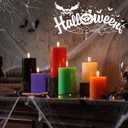 6 Pcs Flameless Candles LED Flameless Pillar Candles Real Wax LED Fake Candle with Remote and Timer Flickering H 4" 5" 6" for Helloween Wedding Christmas Home Party(Colourful)