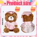 Hollowfly Graduation Bears 2025 Plush Stuffed Animal Bear with Gown Cap Tassel Set Cute Brown Graduate Gifts Stuffed Animal Doll Plush Toy for Party Supplies(13.8 Inch,Pink)