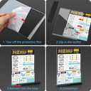Acrylic Sign Holder 5x7, 12 Pack Double Sided Clear Display Stand with Black Base, T-Shape Table Number Holders, Plastic Picture Frames, Flyer Menu Brochure Sign Holder for Office, Show Fair, Restaurants