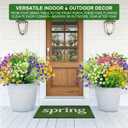 TURNMEON 20 Bundles Artificial Flowers for Outdoors, Summer Spring Grass Camellia Fake Flowers Fern Plants Eucalyptus, UV Resistant No Fade Faux Greenery for Gardens Cemetery Decor(Mixed 6 Styles 2)