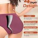 BAMBOO COOL Womens Period Underwear High Waisted Leakproof Postpartum Maternity Panties Soft Breathable Absorbent,3 Pack (L)