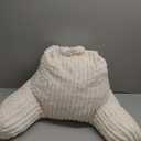 Blissful Diary Reading Pillow for Sitting in Bed, Flannel Back Pillow Bed Sitting Up for Adult & Children, Backrest Cushion for Sit Up in Couch or Floor, Dorm Essentials, Cream White