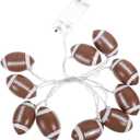 Rugby Lights String, Battery Operated, 4. 9ft 10 Led Football String Lights, Sports Theme Party Decor, Room Decor for Boys, Christmas Gift for Rugby Fans