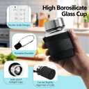 Borosilicate Glass Juice Water Bottles 2 Pack 10 OZ,Wide Mouth Glass Water Bottles with Lids and Sleeve,for Juicing, Smoothies, Milk, Protein, Reusable, Leak Proof, Shaker bottle